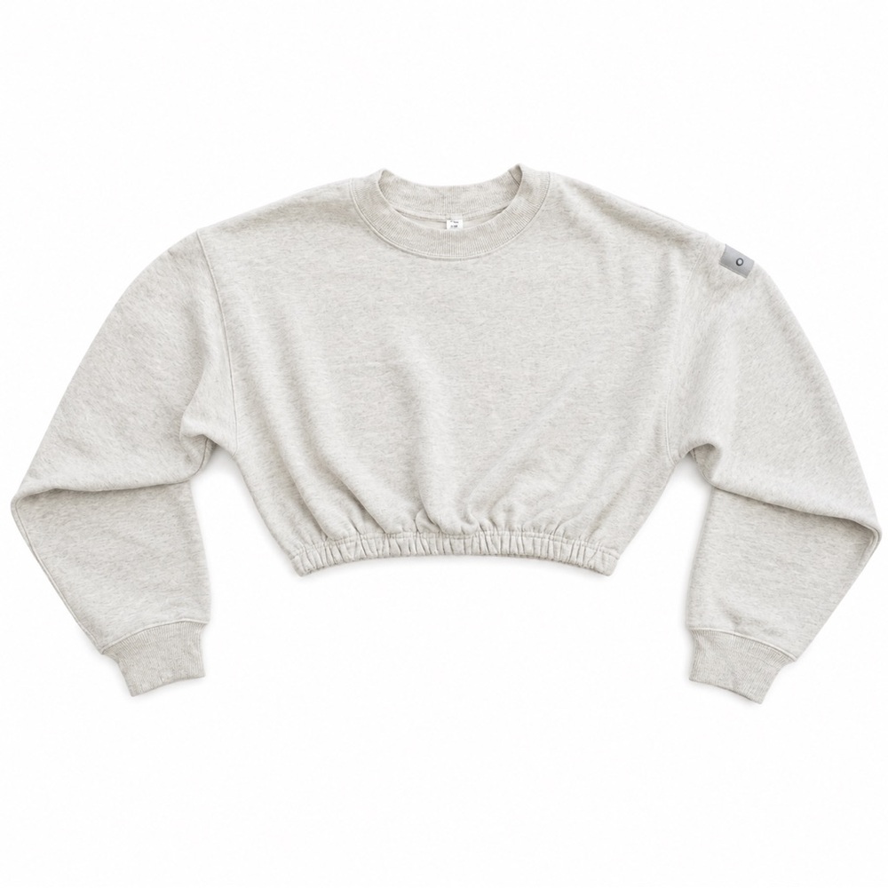 ALO Yoga Cropped Crewneck Sweatshirt - Heather Oat